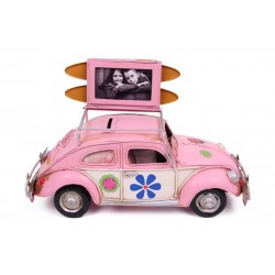 Dekoratif Metal Araba Çerçeveli ve Kumbaralı Hediyelik Dekoratif Metal Araba Çerçeveli ve Kumbaralı Hediyelik