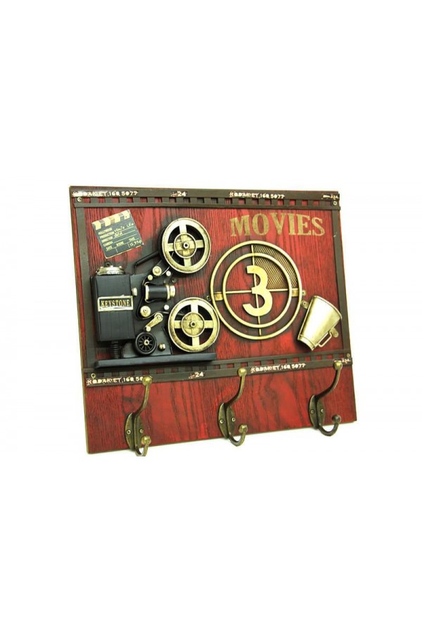 Dekoratif Metal Askı Askılık Sinemaskop Vintage Biblo Hediyelik