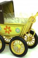 Dekoratif Metal Bebek Arabası Biblo Vintage Hediyelik