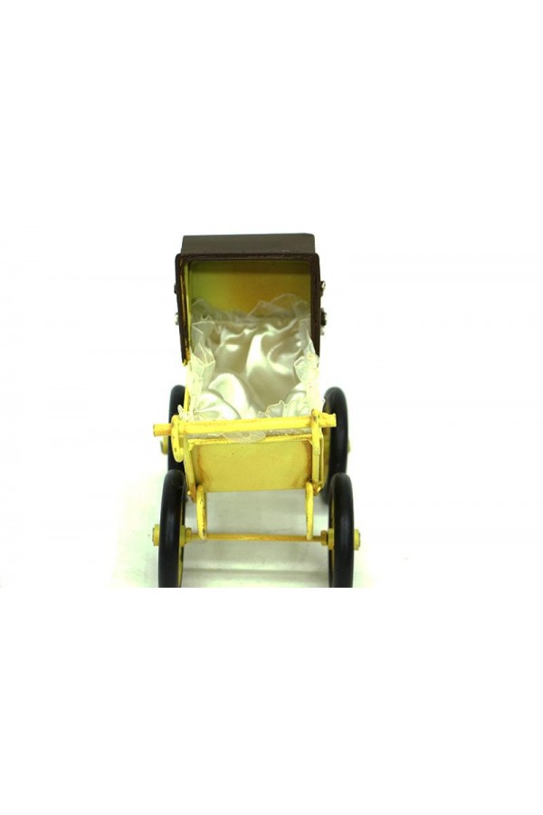Dekoratif Metal Bebek Arabası Biblo Vintage Hediyelik