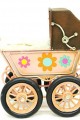 Dekoratif Metal Bebek Arabası Biblo Vintage Hediyelik