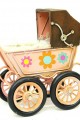 Dekoratif Metal Bebek Arabası Biblo Vintage Hediyelik