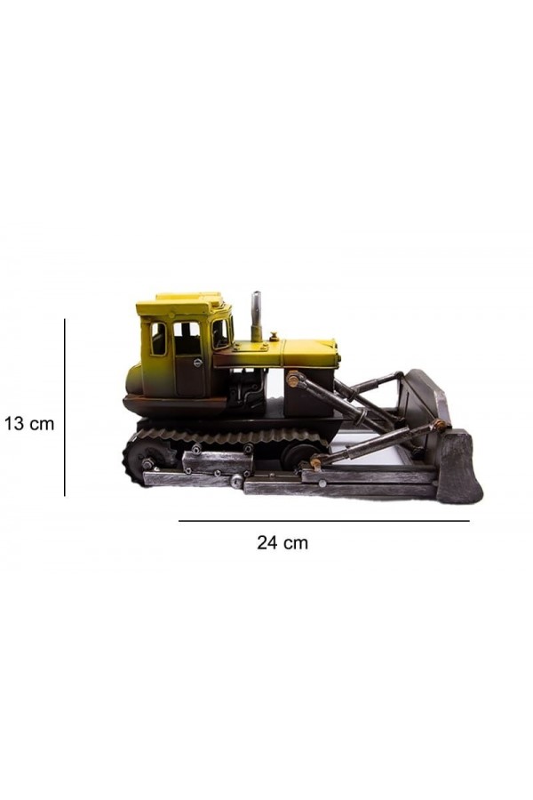 Dekoratif Metal Buldozer Biblo