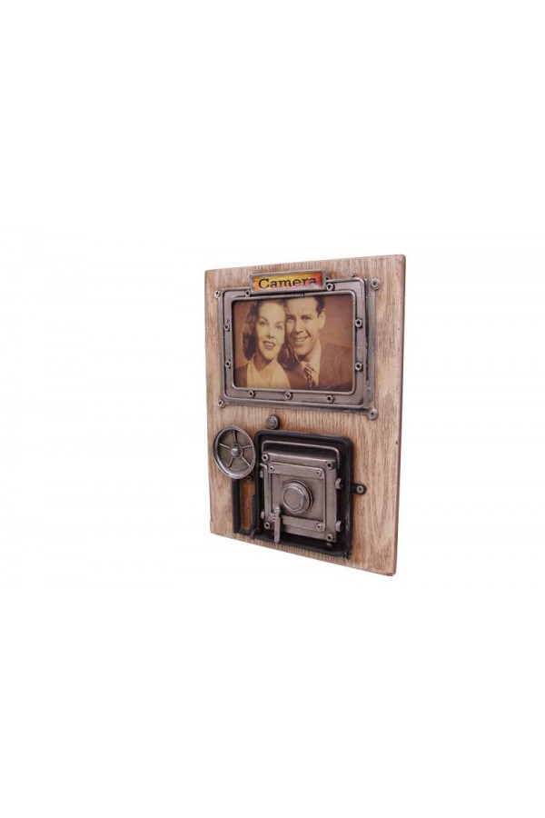 Dekoratif Metal Çerçeve Fotoğraf Makinesi Dekorlu Hediyelik