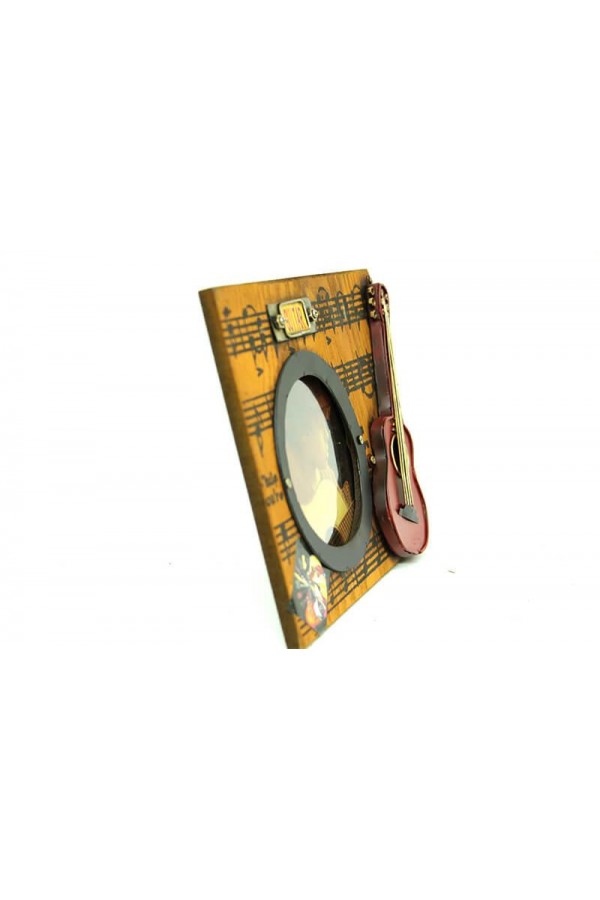 Dekoratif Metal Çerçeve Gitar Dekorlu Vintage Ev Ofis Hediyelik