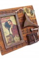 Dekoratif Metal Çerçeve Gramofon Dekorlu Vintage Hediyelik