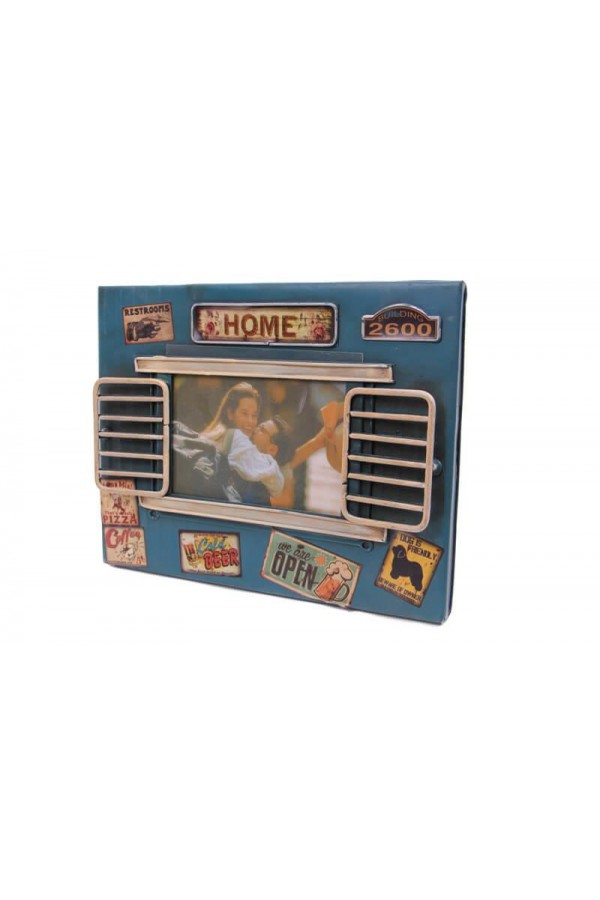 Dekoratif Metal Çerçeve Panjur Temalı Vintage Ev Ofis Hediyelik