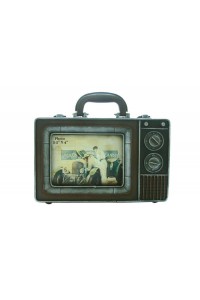 Dekoratif Metal Çerçeve Televizyon Temalı Vintage Hediyelik