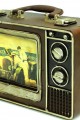 Dekoratif Metal Çerçeve Televizyon Temalı Vintage Hediyelik