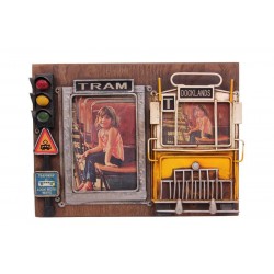 Dekoratif Metal Çerçeve Tramvay Dekorlu Vintage Ev Ofis Hediyelik Dekoratif Metal Çerçeve Tramvay Dekorlu Vintage Ev Ofis Hediyelik