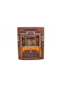 Dekoratif Metal Çerçeve Tramvay Dekorlu Vintage Hediyelik