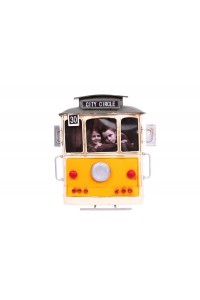 Dekoratif Metal Çerçeve Tramvay Temalı Vintage Hediyelik
