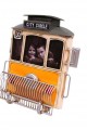 Dekoratif Metal Çerçeve Tramvay Temalı Vintage Hediyelik