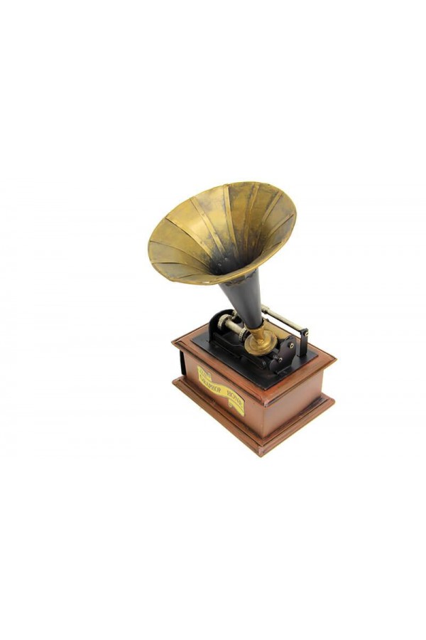 Dekoratif Metal Gramofon Kutu Hediyelik