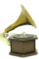 Dekoratif Metal Gramofon Kutu Obje Vintage Hediyelik