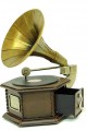Dekoratif Metal Gramofon Kutu Obje Vintage Hediyelik