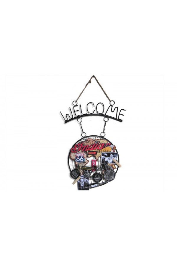 Dekoratif Metal Kapı Welcome Motosiklet Dekorlu Hediyelik