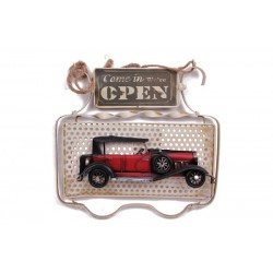 Dekoratif Metal Kapı Yazısı Araba Dekorlu Vintage Hediyelik