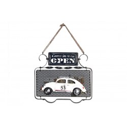 Dekoratif Metal Kapı Yazısı Araba Dekorlu Vintage Hediyelik Dekoratif Metal Kapı Yazısı Araba Dekorlu Vintage Hediyelik