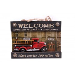 Dekoratif Metal Kapı Yazısı İtfaiye Aracı Dekorlu Hediyelik Dekoratif Metal Kapı Yazısı İtfaiye Aracı Dekorlu Hediyelik