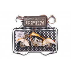 Dekoratif Metal Kapı Yazısı Motosiklet Dekorlu Vintage Hediyelik Dekoratif Metal Kapı Yazısı Motosiklet Dekorlu Vintage Hediyelik