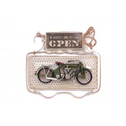 Dekoratif Metal Kapı Yazısı Motosiklet Dekorlu Vintage Hediyelik Dekoratif Metal Kapı Yazısı Motosiklet Dekorlu Vintage Hediyelik