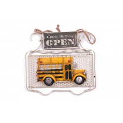 Dekoratif Metal Kapı Yazısı Okul Otobüsü Dekorlu Hediyelik