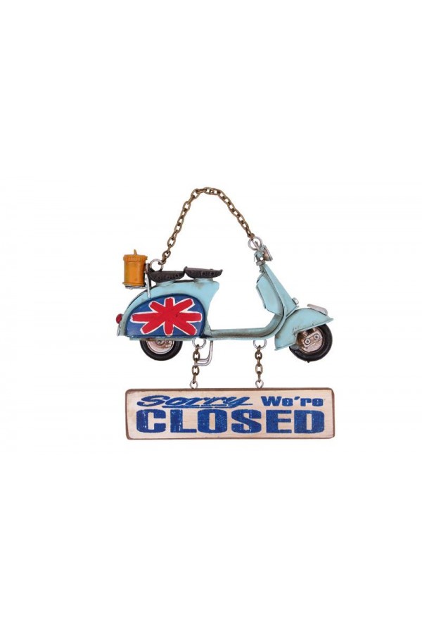 Dekoratif Metal Kapı Yazısı Scooter Vintage  Dekoratif Hediyelik