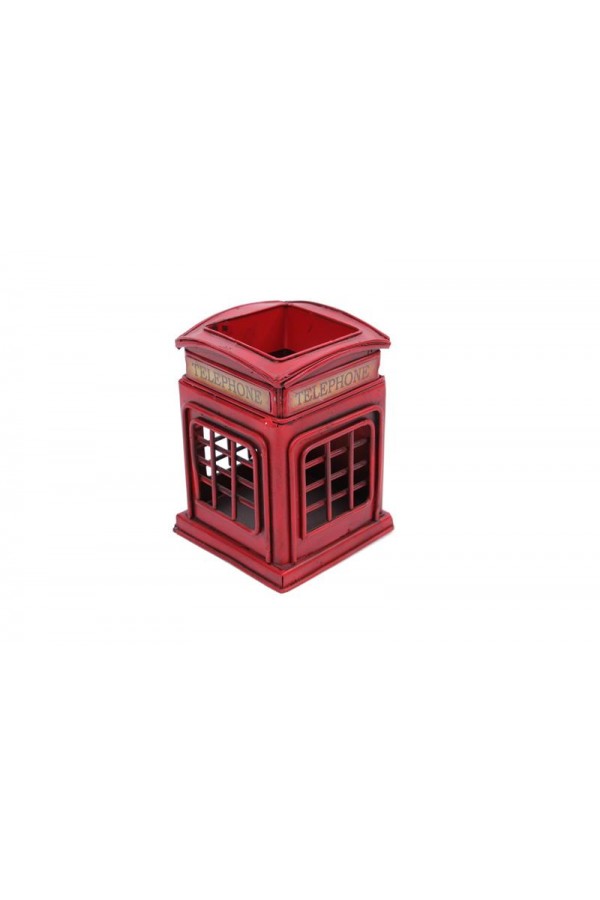 Dekoratif Metal Londra Telefon Kulübesi Kalemlik Vintage Hediyelik