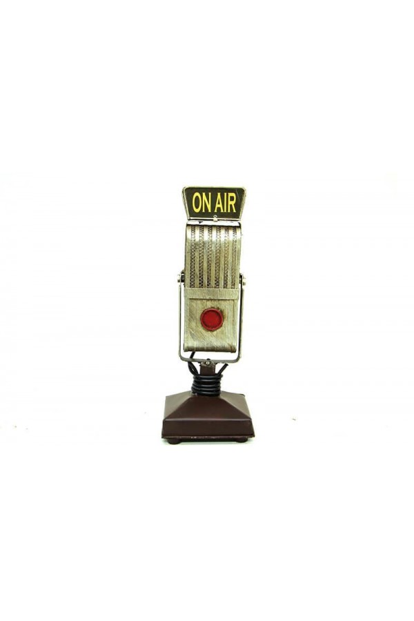 Dekoratif Metal Mikrofon Obje Biblo Vintage Hediyelik