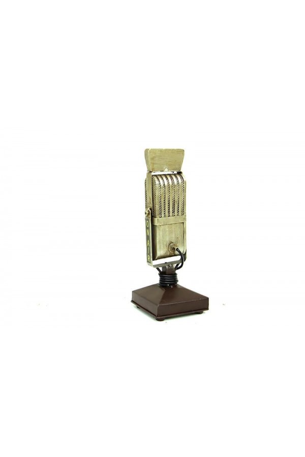 Dekoratif Metal Mikrofon Obje Biblo Vintage Hediyelik