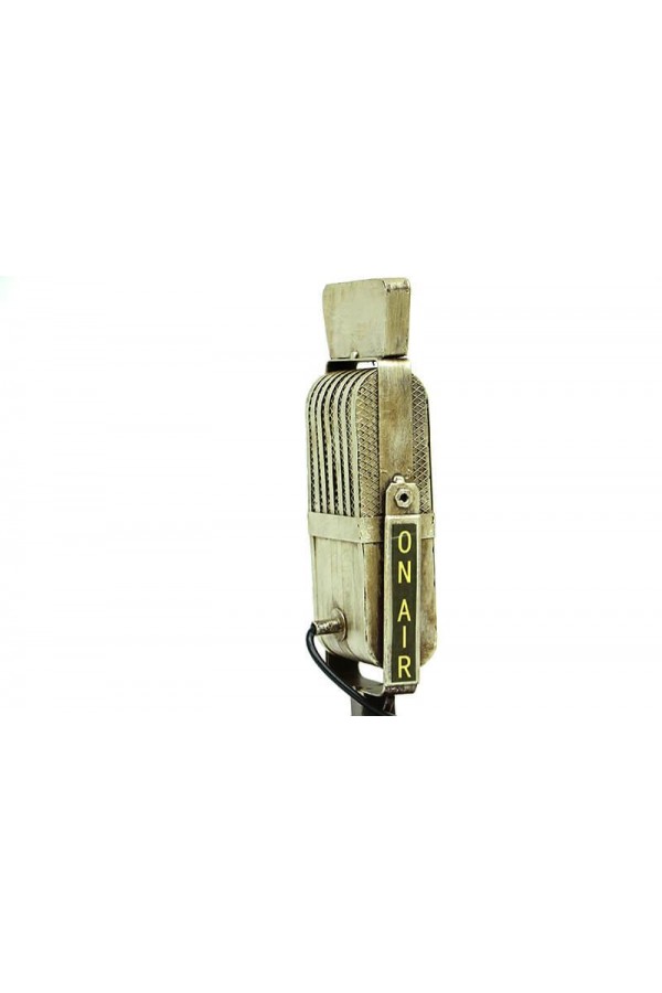 Dekoratif Metal Mikrofon Obje Biblo Vintage Hediyelik