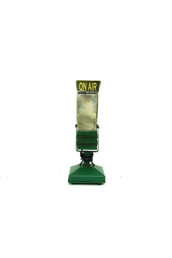 Dekoratif Metal Mikrofon Obje Biblo Vintage Hediyelik
