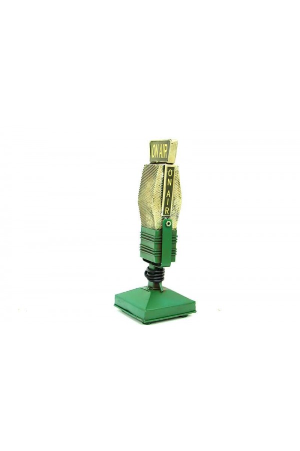 Dekoratif Metal Mikrofon Obje Biblo Vintage Hediyelik