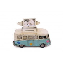 Dekoratif Metal Minibüs Çerçeveli ve Kumbaralı Hediyelik