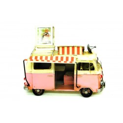 Dekoratif Metal Minibüs Çerçeveli ve Tenteli Vintage Hediyelik