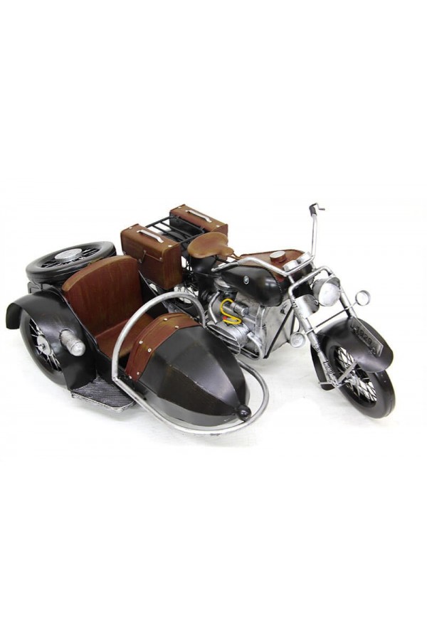 Dekoratif Metal Motosiklet Sepetli