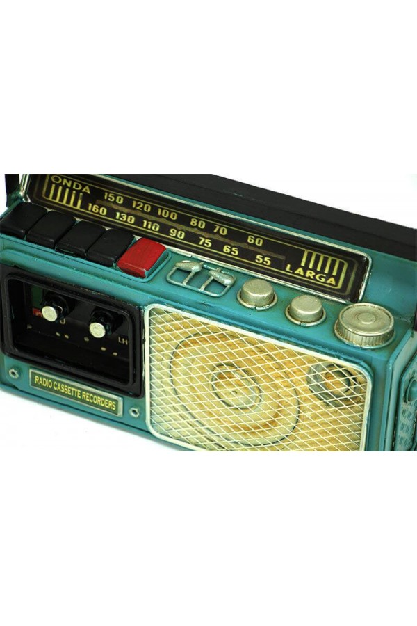 Dekoratif Metal Radyo Kumbara Vintage Biblo Hediyelik
