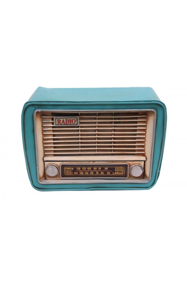 Dekoratif Metal Radyo Kumbaralı Vintage Hediyelik