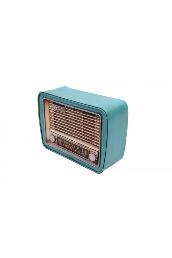 Dekoratif Metal Radyo Kumbaralı Vintage Hediyelik