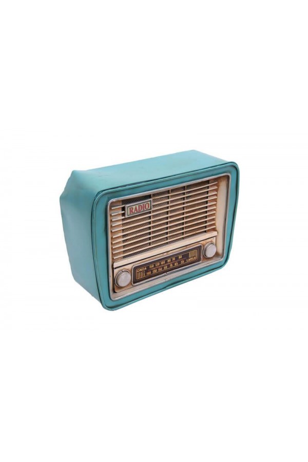 Dekoratif Metal Radyo Kumbaralı Vintage Hediyelik