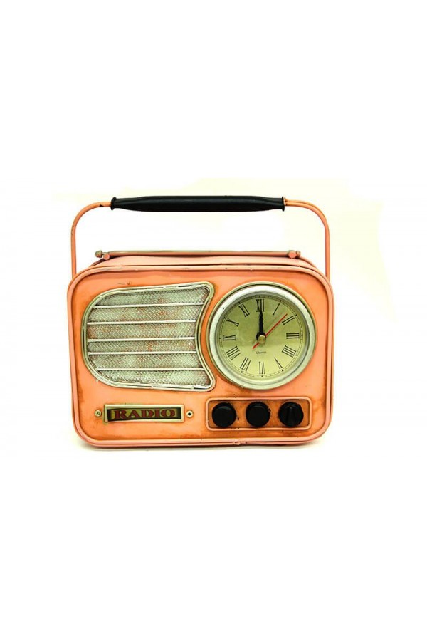 Dekoratif Metal Radyo Saat Masa Saati Vintage Ev Ofis Hediyelik
