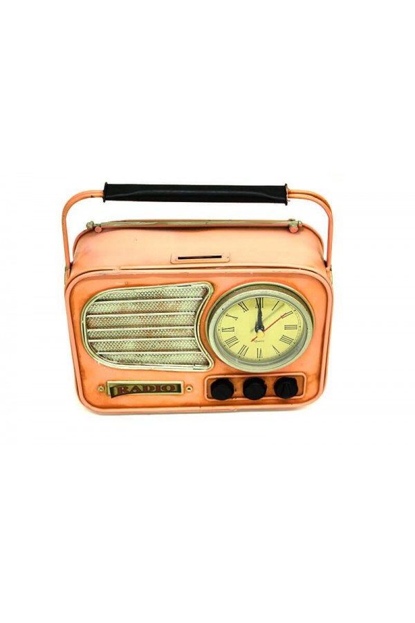 Dekoratif Metal Radyo Saat Masa Saati Vintage Ev Ofis Hediyelik