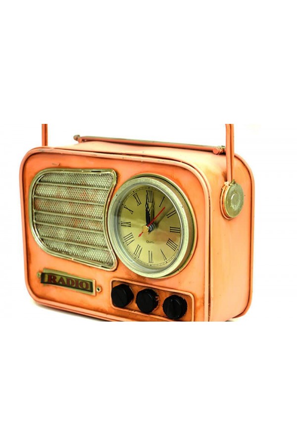 Dekoratif Metal Radyo Saat Masa Saati Vintage Ev Ofis Hediyelik