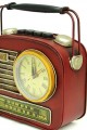Dekoratif Metal Radyo Saatli Kumbara Vintage Biblo Hediyelik