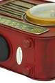 Dekoratif Metal Radyo Saatli Kumbara Vintage Biblo Hediyelik