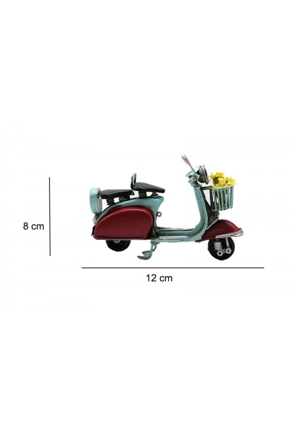 Dekoratif Metal Scooter Önü Sepetli