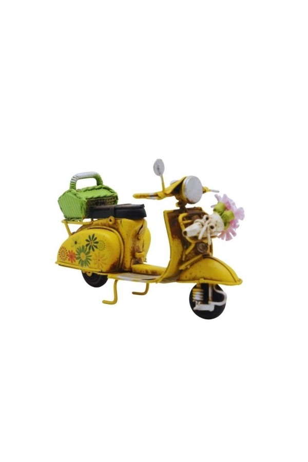 Dekoratif Metal Scooter Önü Sepetli