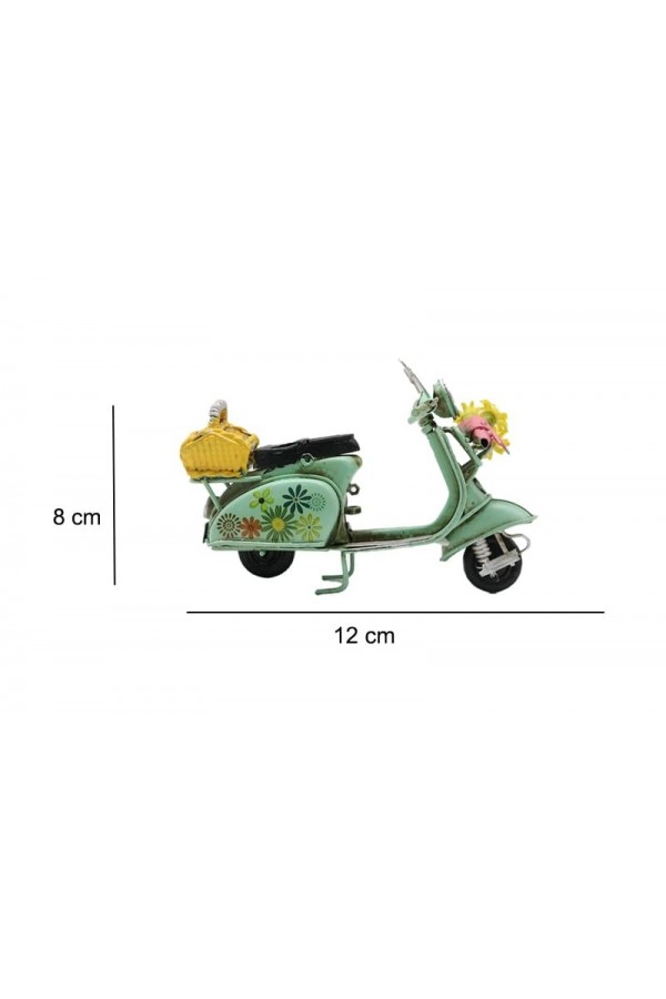 Dekoratif Metal Scooter Önü Sepetli