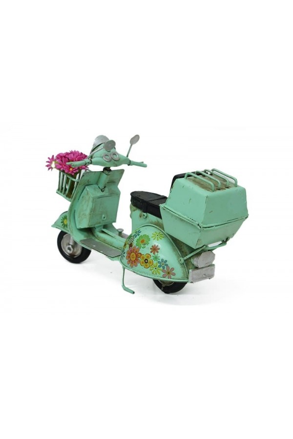 Dekoratif Metal Scooter Sepetli